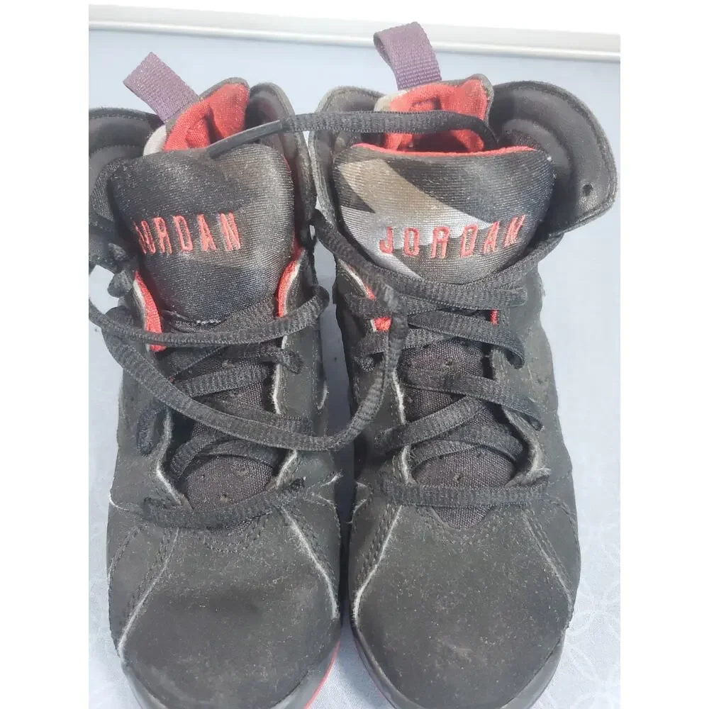 Nike Air Jordan 7 Retro GS Raptors 2012 Kids Size 12C Black Purple 304774-018